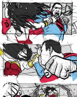 Superman vs. Wonder Woman in JUSTICE LEAGUE: MORTAL Storyboard Art