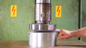The Hydraulic Press Channel and LOGAN Team Up for an Amazing Video