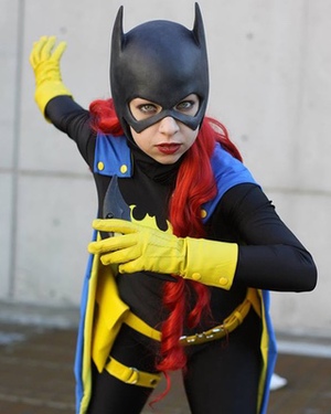 Two Batgirl Character Designs Combined in One Cosplay