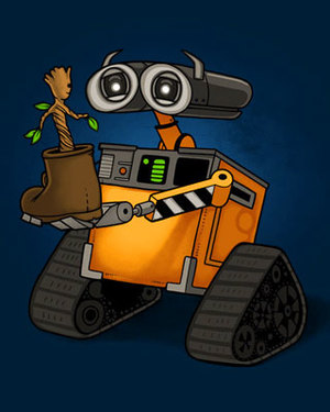 WALL-E and Groot Mashup T-Shirt “Life Found”