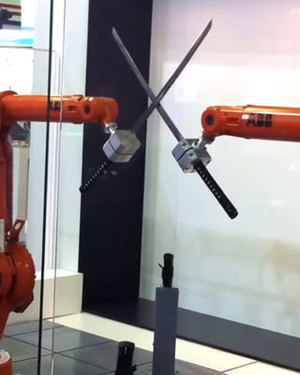 Watch Robots Fight with Katana Swords