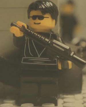 Watch THE MATRIX Lobby Shootout in LEGO Form