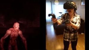 Watch Woman Become Absolutely Terrified as She Plays a Horror VR Shooter Game