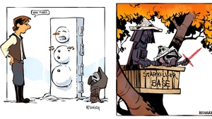 We've Got More Humorous CALVIN & HOBBES STAR WARS Comic Art!