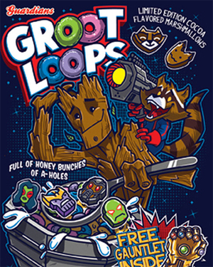 Who Doesn't Like Groot Loops? Superhero Cereal Art by Crystal Fontan