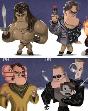 Cartoon Style Evolution of Arnold Schwarzenegger