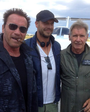 New EXPENDABLES 3 Set Photo with Ford and Schwarzenegger