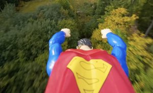 A Superman Action Figure is Attached To an FPV Drone and Flown Over The German Countryside