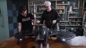 Adam Savage Shows Off His 1/6th Scale Batwing Collectible From Tim Burton's BATMAN