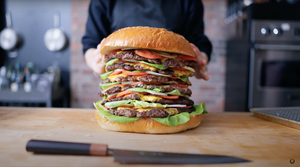 Babish Culinary Recreates The Massive Cosmic Tower Burger From PERSONA 5 in Real Life