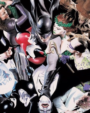 Batman Crowded with Villains in Alex Ross Art