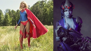 Beautiful Supergirl and Widowmaker Overwatch Cosplay By CutiePieSensei