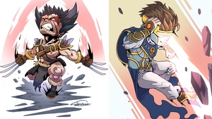 Berserker Wolverine and Cyclops Reimagined as Fantasy RPG Characters