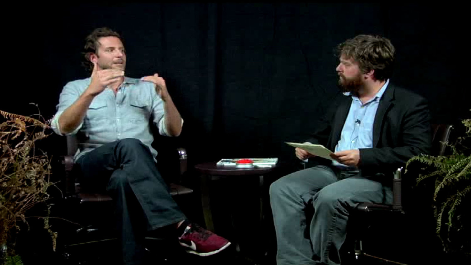 Между двумя папоротниками. Between two Ferns with Zach Galifianakis. Between two Ferns. Between 2 Ferns. Галифианакис кадры шоу.