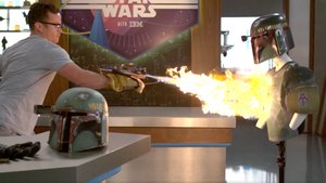 Boba Fett Actor Daniel Logan Uses Real Life Boba Fett Flamethrower to Attack a Boba Fett Dummy