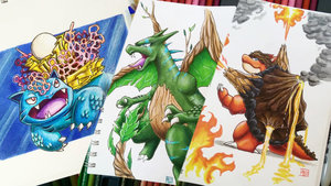 Check Out this Incredible POKEMON Fan Art That Plays with the Types of the Original Starters