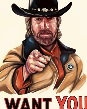 Chuck Norris Wants You in WALKER, TEXAS RANGER Fan Art