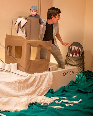 Classic Movie Scenes Recreated by Family with Cardboard