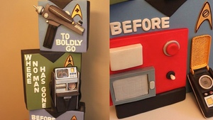 Cool STAR TREK Cake Includes a Phaser, Tricorder, and Communicator