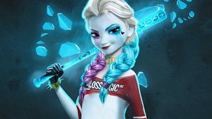 Elsa From Disney's FROZEN Gets a Harley Quinn Makeover in Fan Art