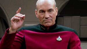 Funny STAR TREK Fan Videos Feature Captain Picard's Badge Popping Off Whenever He Tugs His Shirt