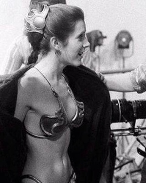 George Lucas and Carrie Fisher - Vintage STAR WARS Photo