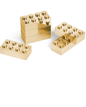 Gold Plated Metal Building Brick Set