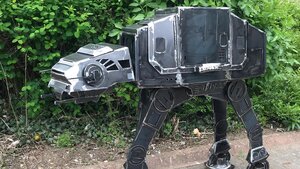 Here's an Awesome Welded Steel STAR WARS AT-AT Walker BBQ Grill