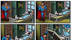 Hilarious Comic Strip Features Superman Visiting Batman in the Hospital