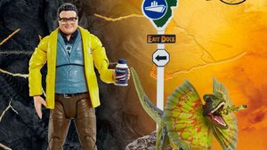 JURASSIC PARK Action Figures For Dennis Nedry and The Dilophosaurus That Eats Him 