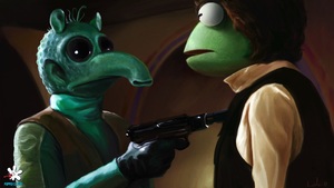 Kermit Shot First in This Bizarre STAR WARS Fan Art