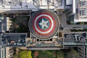 MIT Students Turned the Great Dome into Captain America's Shield to Celebrate ENDGAME