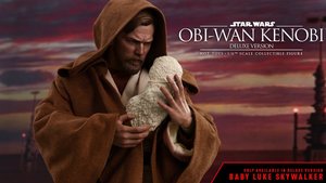 New Obi-Wan Kenobi Hot Toys Action Figure Comes with a Baby Luke Skywalker