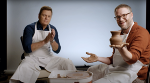 Nick Offerman and Seth Rogen Team Up To Test Some Crafting Gadgets