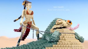 Princess Leia Amusingly Chokes Out Jabba the Hutt in Star Wars LEGO Build