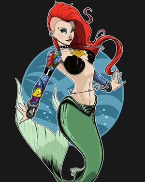 Punk Rock Ariel and Slave Leia Elsa T-Shirts