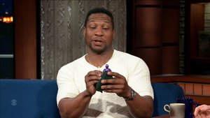 QUANTUMANIA Star Jonathan Majors Reacts to Seeing His Kang the Conqueror Action Figure For the First Time