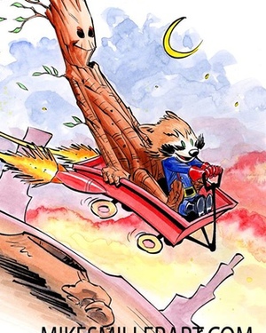 Rocket & Groot Envisioned as Calvin & Hobbes