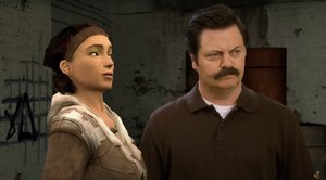 Ron Swanson From PARKS AND RECREATION Hilariously Added To HALF-LIFE 2 in Fan Video