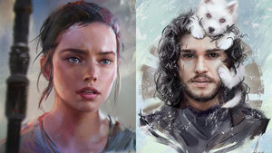 Russian Artist Creates Stunning Character Portraits of Rey, Jon Snow, and More