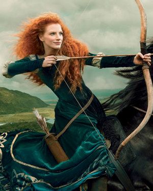 See Jessica Chastain as Merida from Pixar's BRAVE