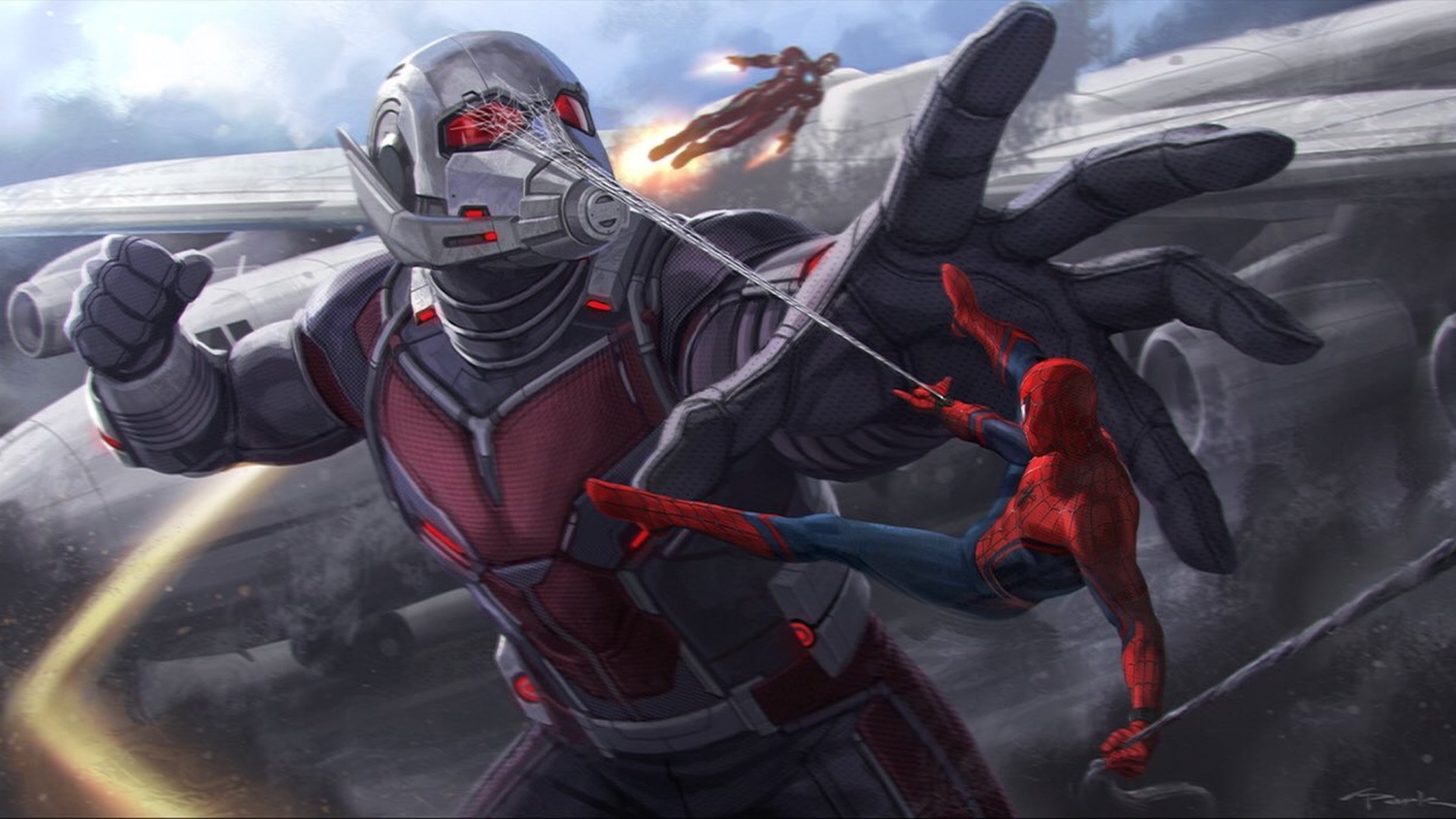 Spider-Man Attacks Giant-Man in Concept Art for CIVIL WAR.