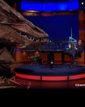 Stephen Colbert Interviews Smaug from THE HOBBIT!