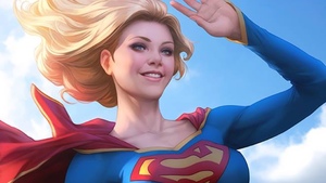 SUPERGIRL Premium Art Print by Stanley Lau