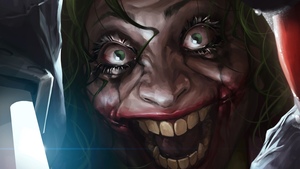 Terrifying Art of Martha Wayne as The Joker from Flashpoint