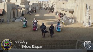 THE BOOK OF BOBA FETT and MARIO CART Mashup Features The Cyber Vespa Gang on the Mos Espa Track