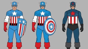 The Evolution of Captain America’s Costume in Comics and Film - Infographic