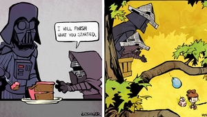 The Humorous STAR WARS and CALVIN & HOBBES Comic Art Continues