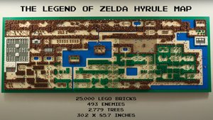 THE LEGEND OF ZELDA Hyrule Map From The Original NES Game Recreated with 25,000 LEGO Bricks