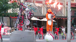 The Unipiper Dresses as Charmander and Plays POKEMON Theme with Flaming Bagpipes